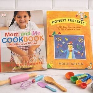 2 COOKBOOKS for Kids Honest Pretzils & Mom & Me Softcover Baking Cooking Recipes